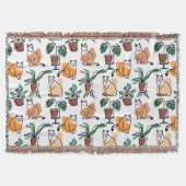 Lijntekenkat en bloemen deken (Voorkant)