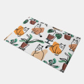 Lijntekenkat en bloemen deurmat (Schuin)