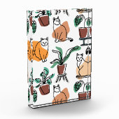 Lijntekenkat en bloemen fotoblokken (Links)