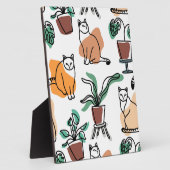 Lijntekenkat en bloemen fotoplaat (Zijkant)