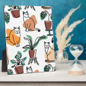 Lijntekenkat en bloemen fotoplaat (Zijkant)