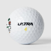 Lijntekenkat en bloemen golfballen (Logo)