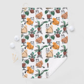 Lijntekenkat en bloemen golfhanddoek (Insitu)