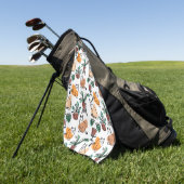 Lijntekenkat en bloemen golfhanddoek (Groen)