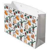 Lijntekenkat en bloemen groot cadeauzakje (Achterkant Gekanteld)