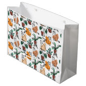 Lijntekenkat en bloemen groot cadeauzakje (Voorkant Gekanteld)