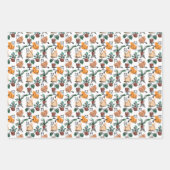 Lijntekenkat en bloemen inpakpapier vel (Voorkant)