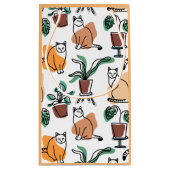 Lijntekenkat en bloemen klein cadeauzakje (Achterkant)