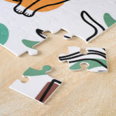 Lijntekenkat en bloemen legpuzzel (Zijkant)