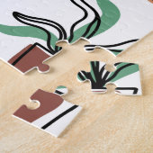 Lijntekenkat en bloemen legpuzzel (Zijkant)