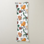 Lijntekenkat en bloemen lichaamskussen (Voorkant Verticaal)