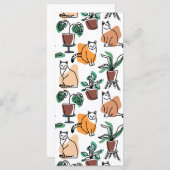 Lijntekenkat en bloemen menu (Voorkant / Achterkant)