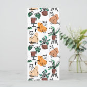 Lijntekenkat en bloemen menu (Staand voorkant)