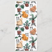 Lijntekenkat en bloemen menu (Voorkant)