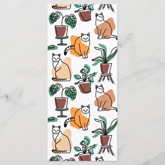 Lijntekenkat en bloemen menu (Voorkant)