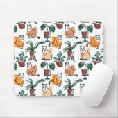 Lijntekenkat en bloemen muismat (Met muis)