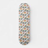 Lijntekenkat en bloemen persoonlijk skateboard (Voorkant)