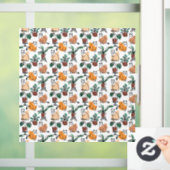 Lijntekenkat en bloemen raamsticker (Huis)