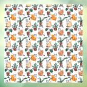 Lijntekenkat en bloemen raamsticker (Vel 3)