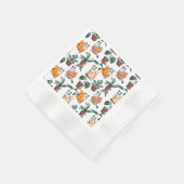 Lijntekenkat en bloemen servet (Hoek)