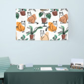 Lijntekenkat en bloemen spandoek (Beurs)