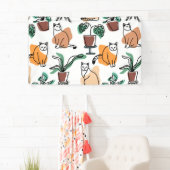 Lijntekenkat en bloemen spandoek (Insitu)