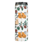 Lijntekenkat en bloemen thermosbeker (Achterkant)