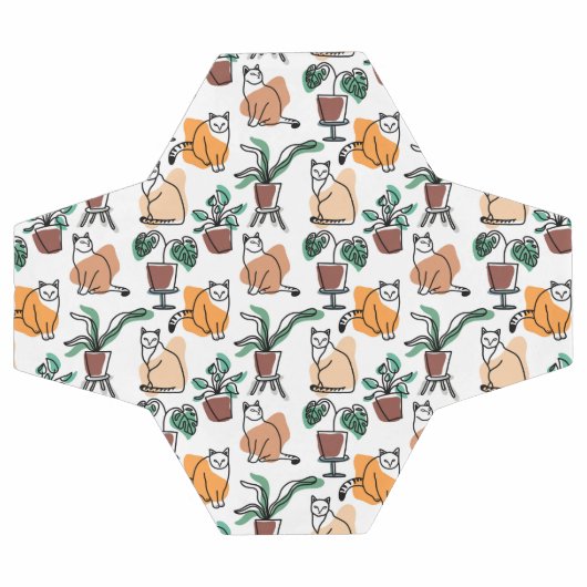 Lijntekenkat en bloemen voetbal (Enkel)