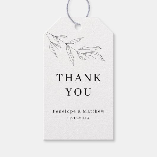 Lijntekenvulblad Dank u Label Cadeaulabel (Voorkant)