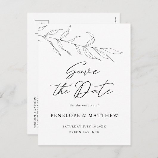 Lijntekenvulblad Opslaan Briefkaart datum (Voorkant / Achterkant)