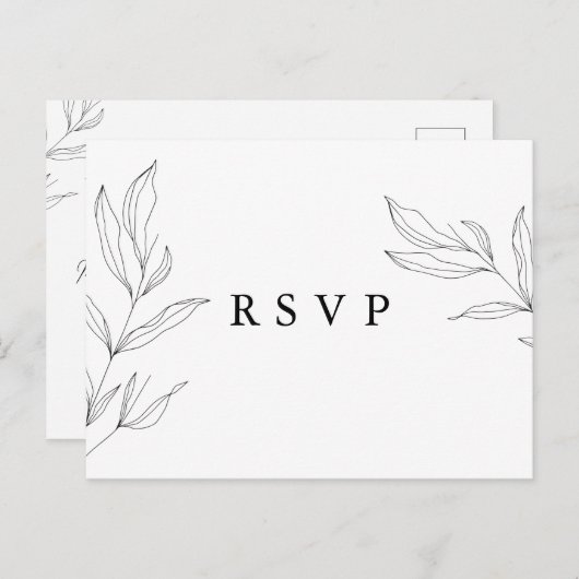Lijntekenvulblad RSVP-Briefkaart Briefkaart (Voorkant / Achterkant)