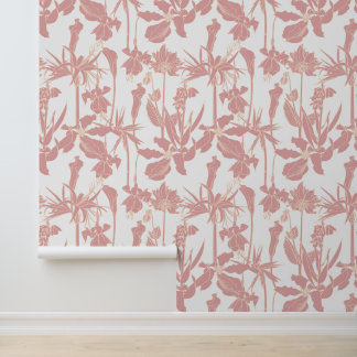 Lijntuin en tropische bloemen. behang