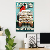 lijnvaart langs de oceaan poster (Thuiskantoor)