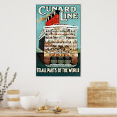 lijnvaart langs de oceaan poster (Keuken)