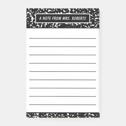 Lijnvak voor samenstelling leraar 4x6 post-it® notes (Voorkant)