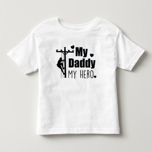 Lijnwerker Elektricien Mijn Vader Mijn Held Kinder Shirts (Voorkant)