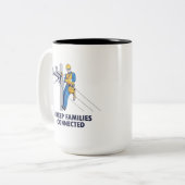 Lijnwerker Gemeenschap Held Tweekleurige Koffiemok (Voorkant links)
