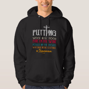 Lijnwerker Grappige Lijnwerker Afbeelding Op Achte Hoodie