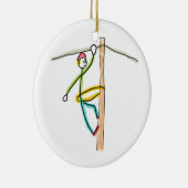 Lijnwerker Stickman Keramisch Ornament (Rechts)