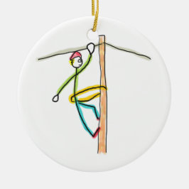 Lijnwerker Stickman Keramisch Ornament