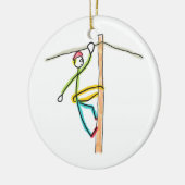 Lijnwerker Stickman Keramisch Ornament (Links)