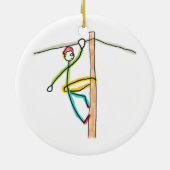 Lijnwerker Stickman Keramisch Ornament (Achterkant)