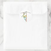 Lijnwerker Stickman Ronde Sticker (Tas)