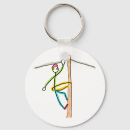 Lijnwerker Stickman Sleutelhanger