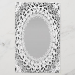 Lijnwitte lens Damask III p2 Stationery Pages Briefpapier