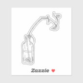 Lijnzaad Fles Pothos Sticker (Vel)