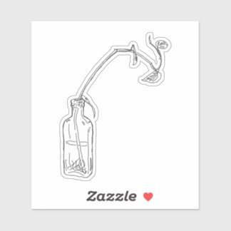 Lijnzaad Fles Pothos Sticker
