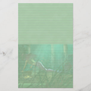 Lijnzeemeermin Stationery in Pastel Green Briefpapier