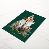 Lijst 3 Foto van de roodgroene kerstboom Folie Feestdagenkaart (Gedraaid)