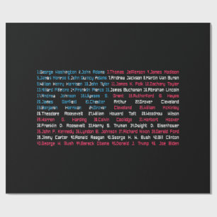 Lijst 46 Amerikaanse Presidenten van de Verenigde  Cadeaupapier